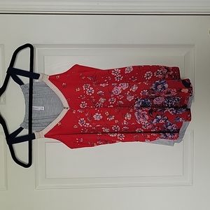 Red floral tank